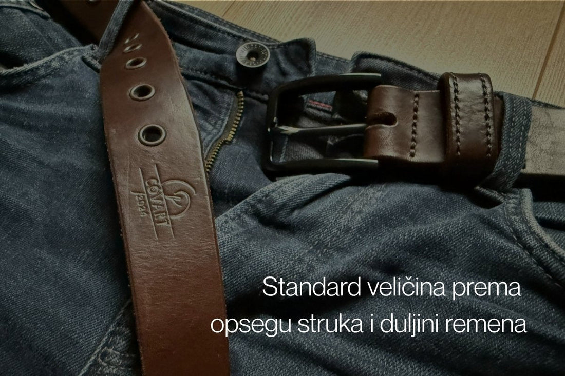 Standard veličina prema opsegu struka i duljini remena