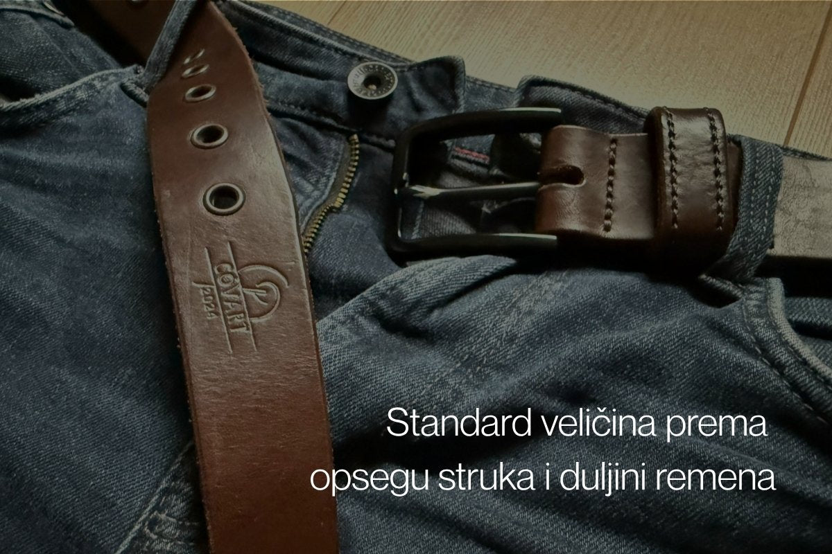Standard veličina prema opsegu struka i duljini remena