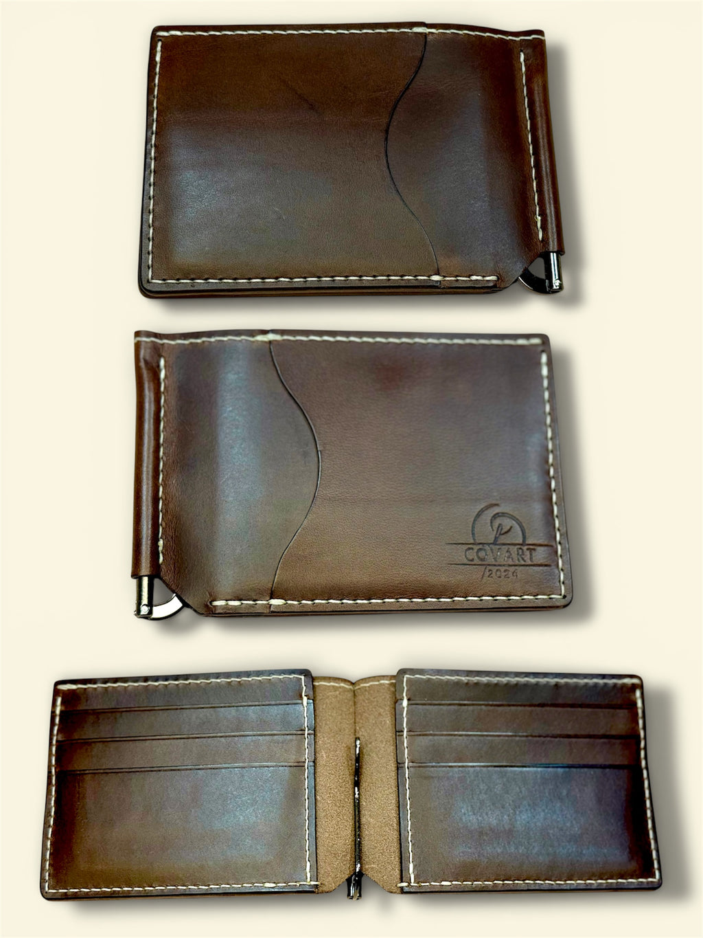 Hand-sewn leather wallet Stratum