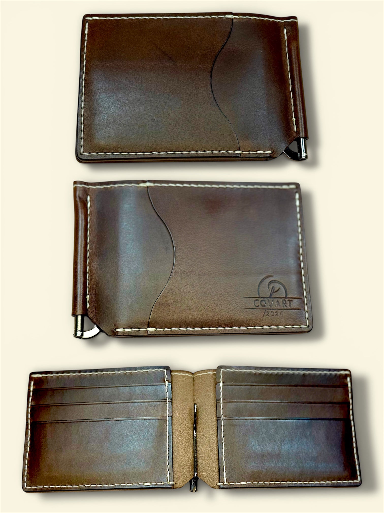 Hand-sewn leather wallet Stratum