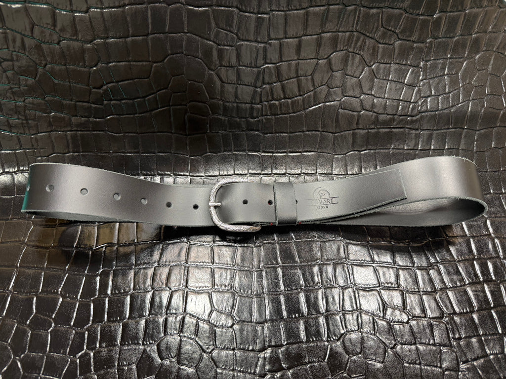 Hand-stitched leather belt Kaelis 40