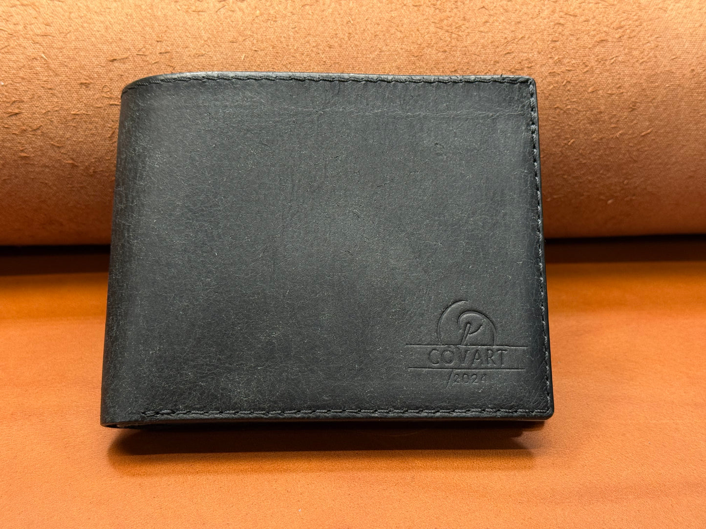 Hand-stitched leather wallet