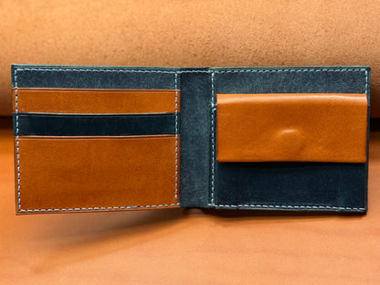 Elegante, handgenähte Ledergeldbörse