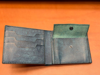 Hand-stitched leather wallet