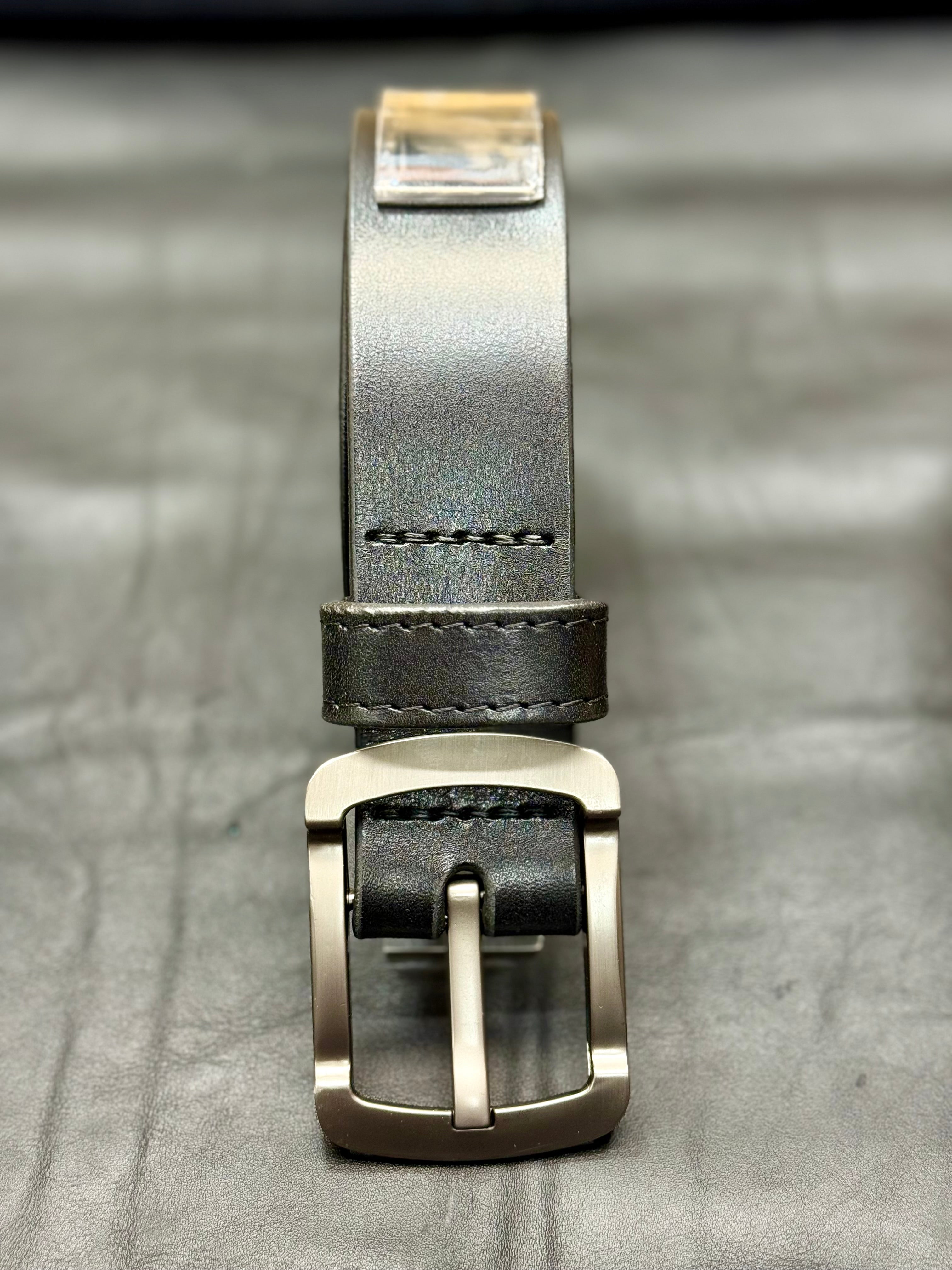 Hand-stitched leather belt Xyrian 40