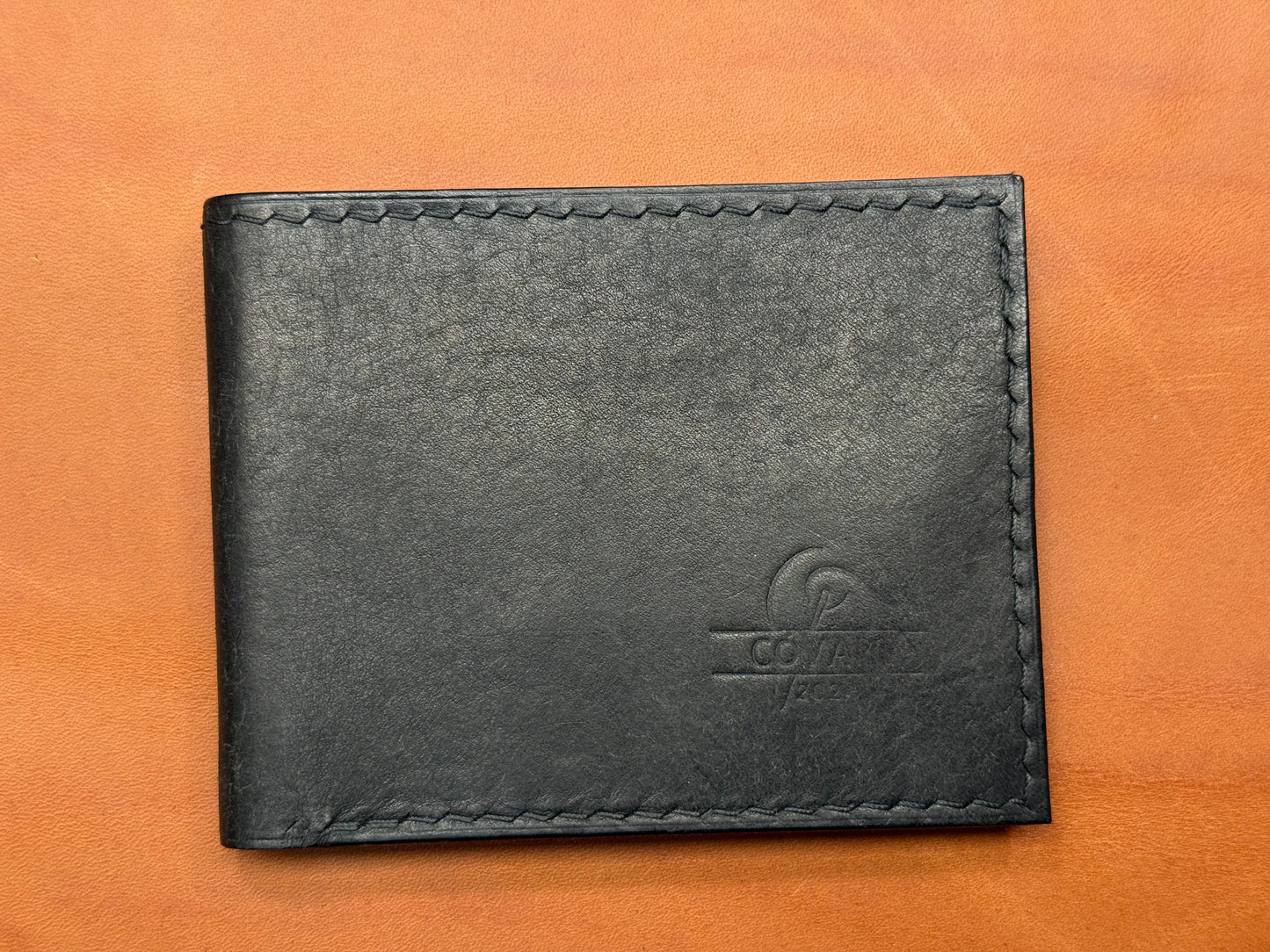 Handgenähte Ledergeldbörse