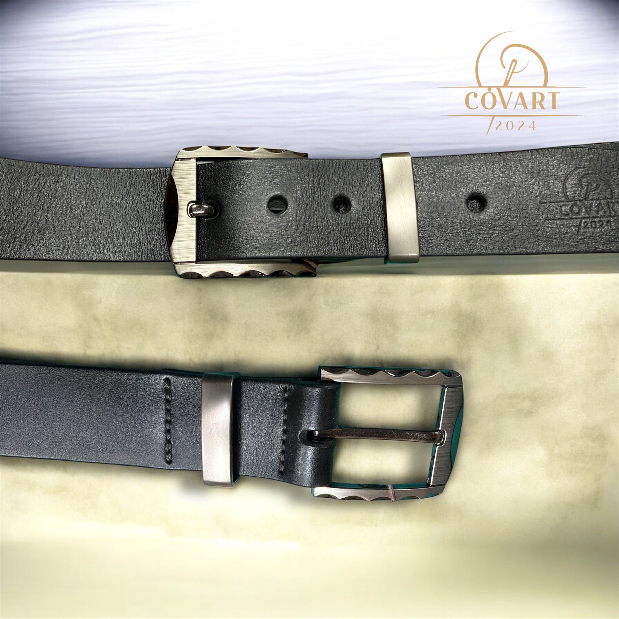 Hand-stitched leather belt Dravon 40