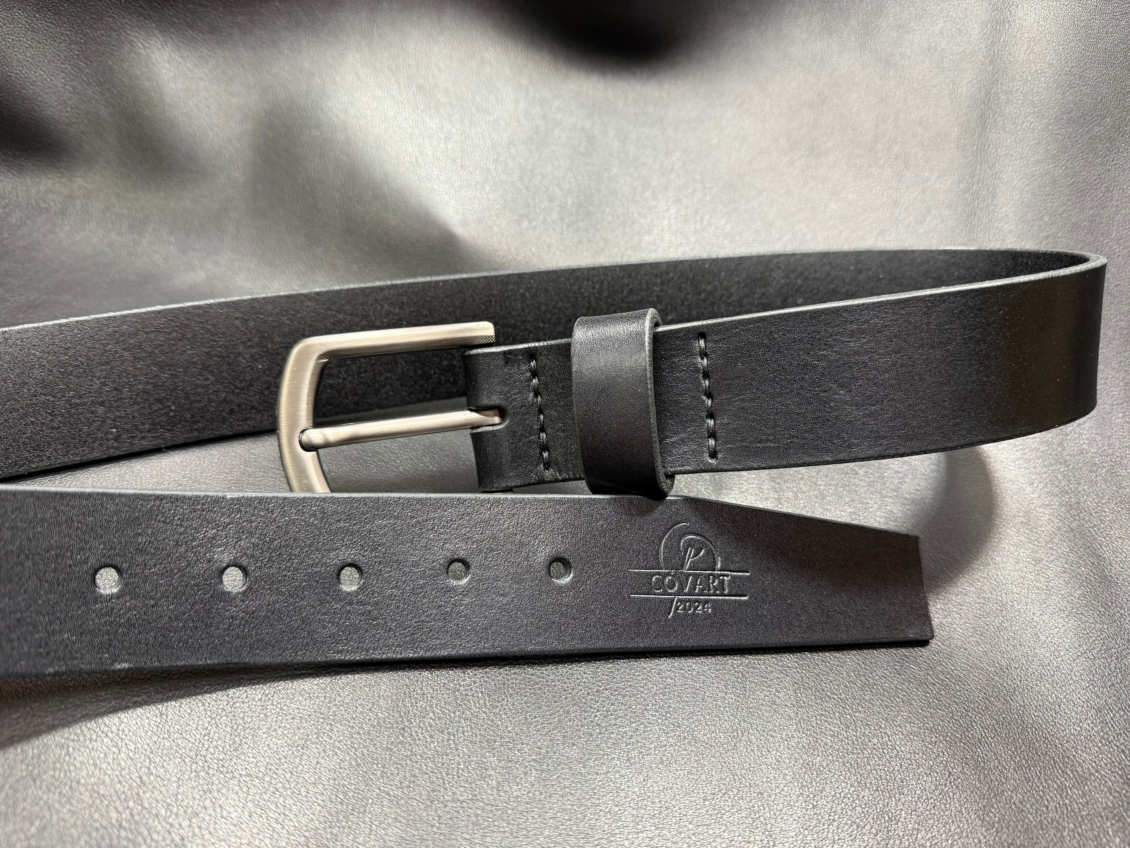 Hand-stitched leather belt Dravon 40