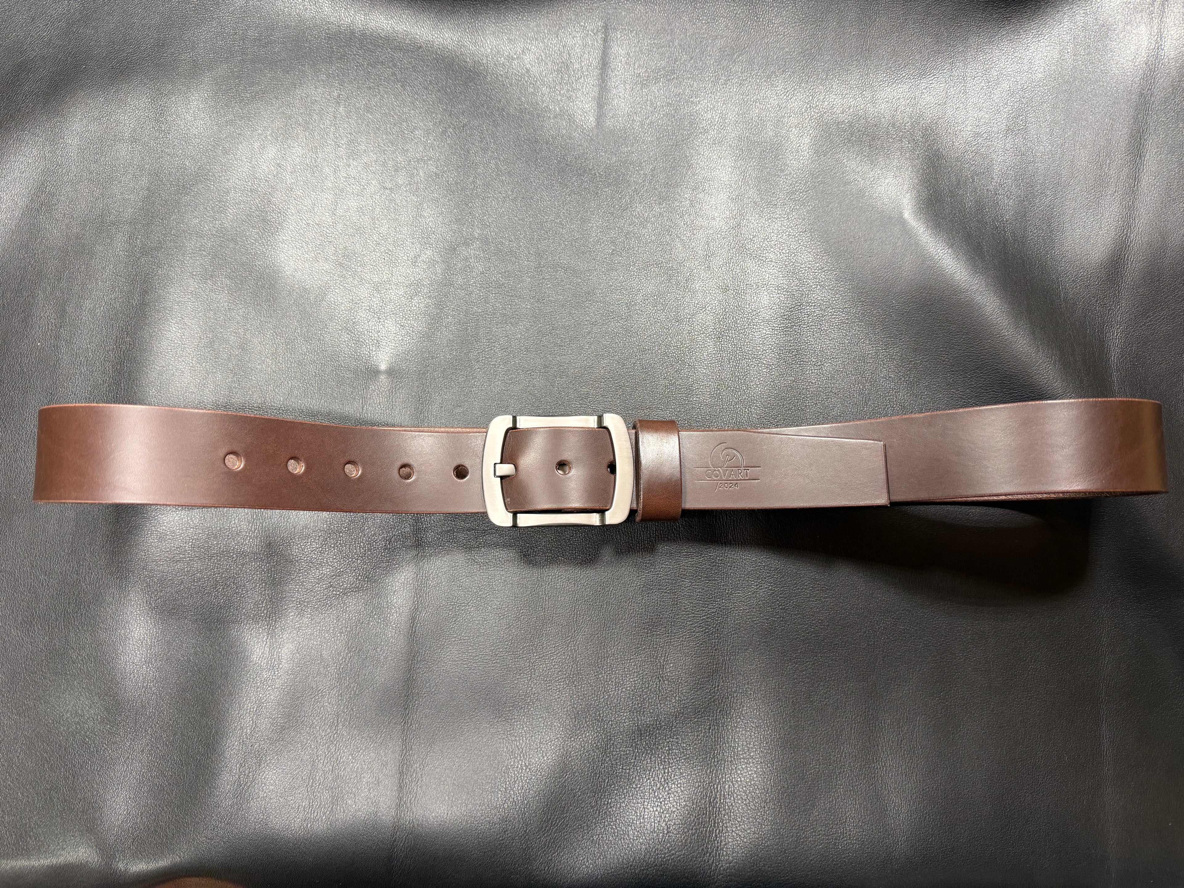 Hand-stitched leather belt Dravon 40