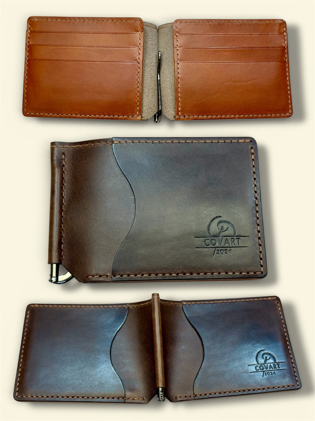 Hand-sewn leather wallet Stratum