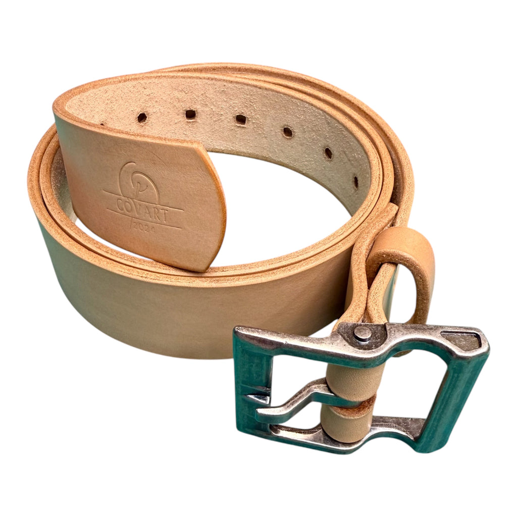 Hand-stitched Leather Belt Nature 40