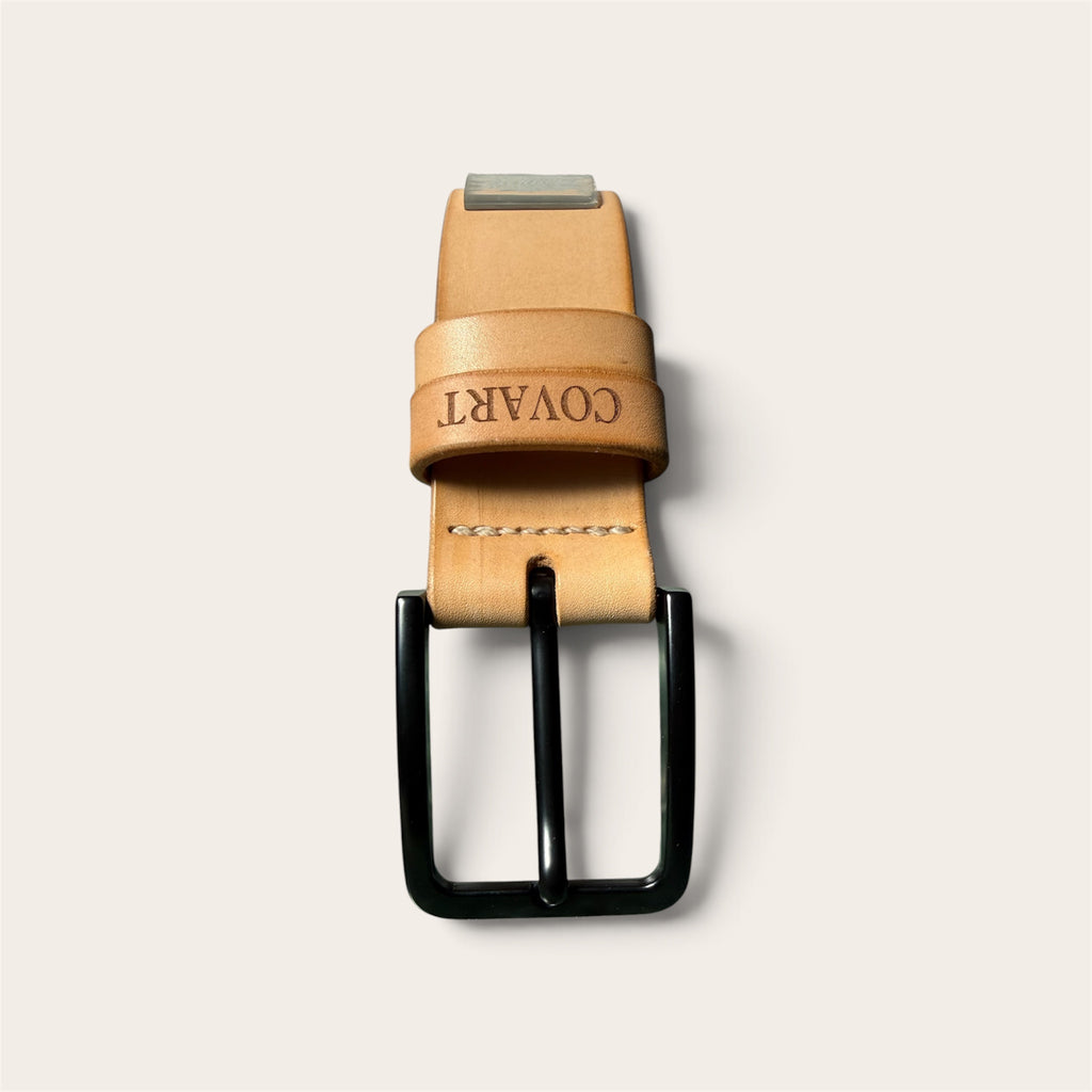 Hand-stitched leather belt Nature 40 B