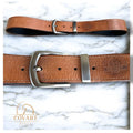 Hand-stitched leather belt Zerath 40