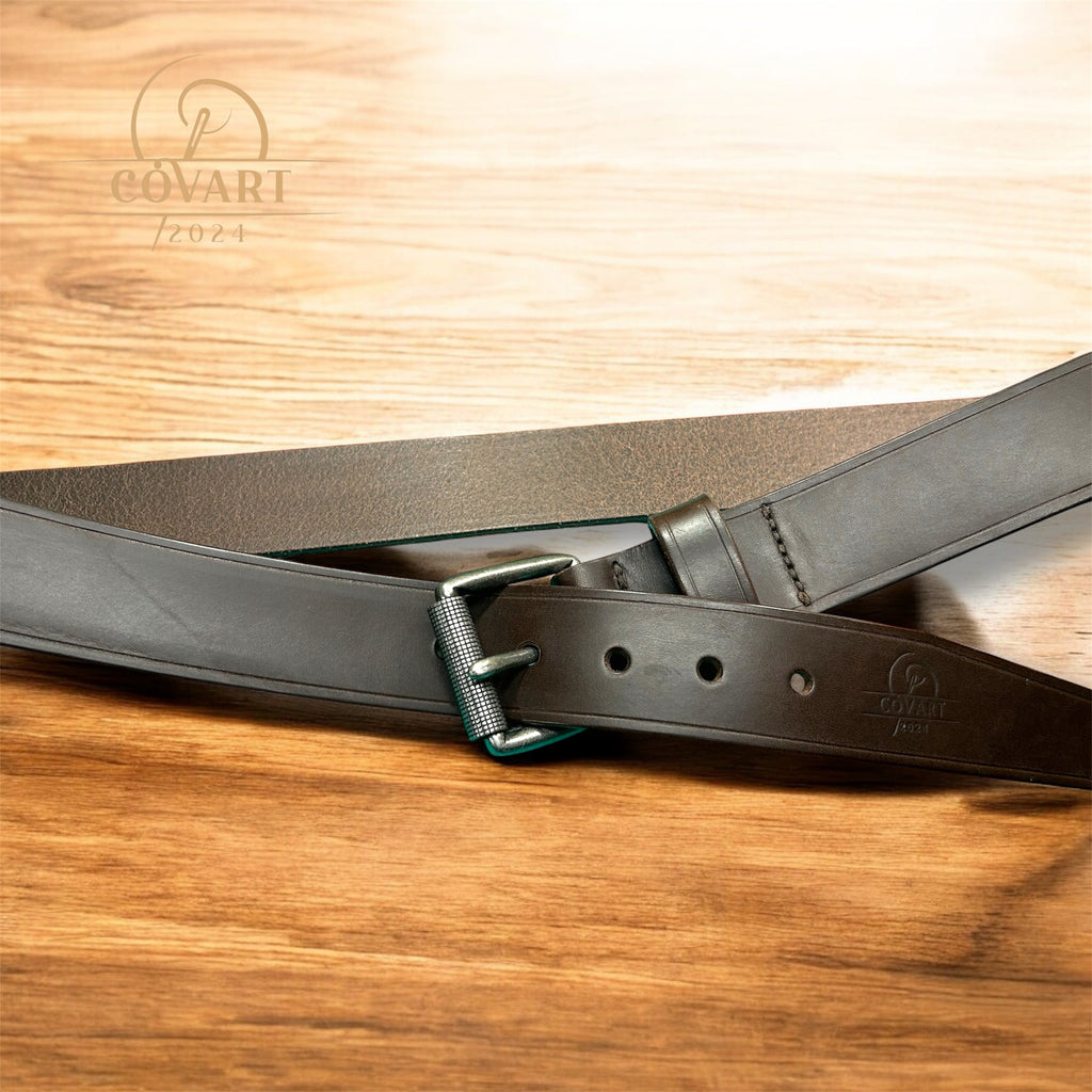 Hand-stitched leather belt Dravon 40